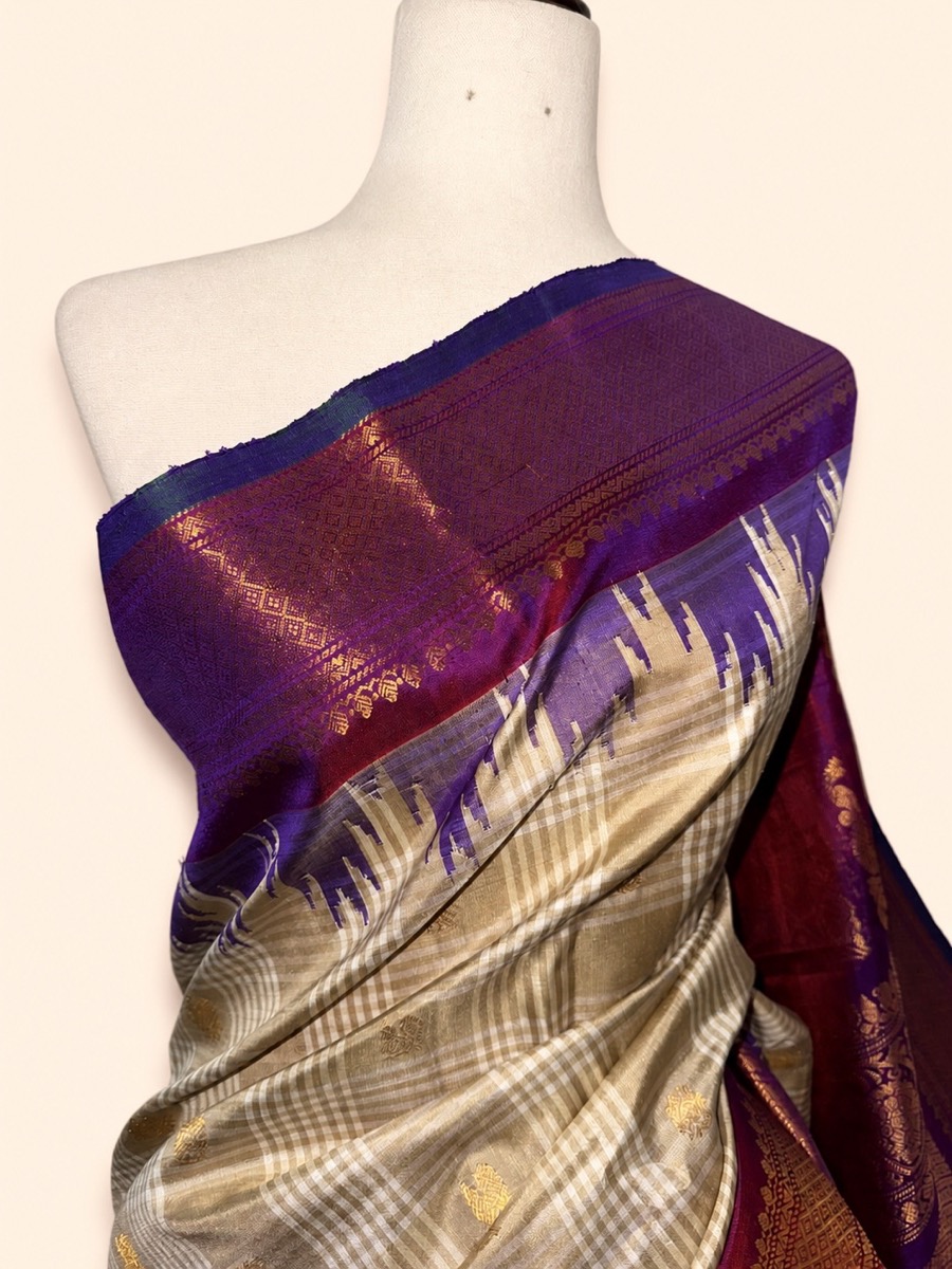 Mauve Embroidered Designer Saree